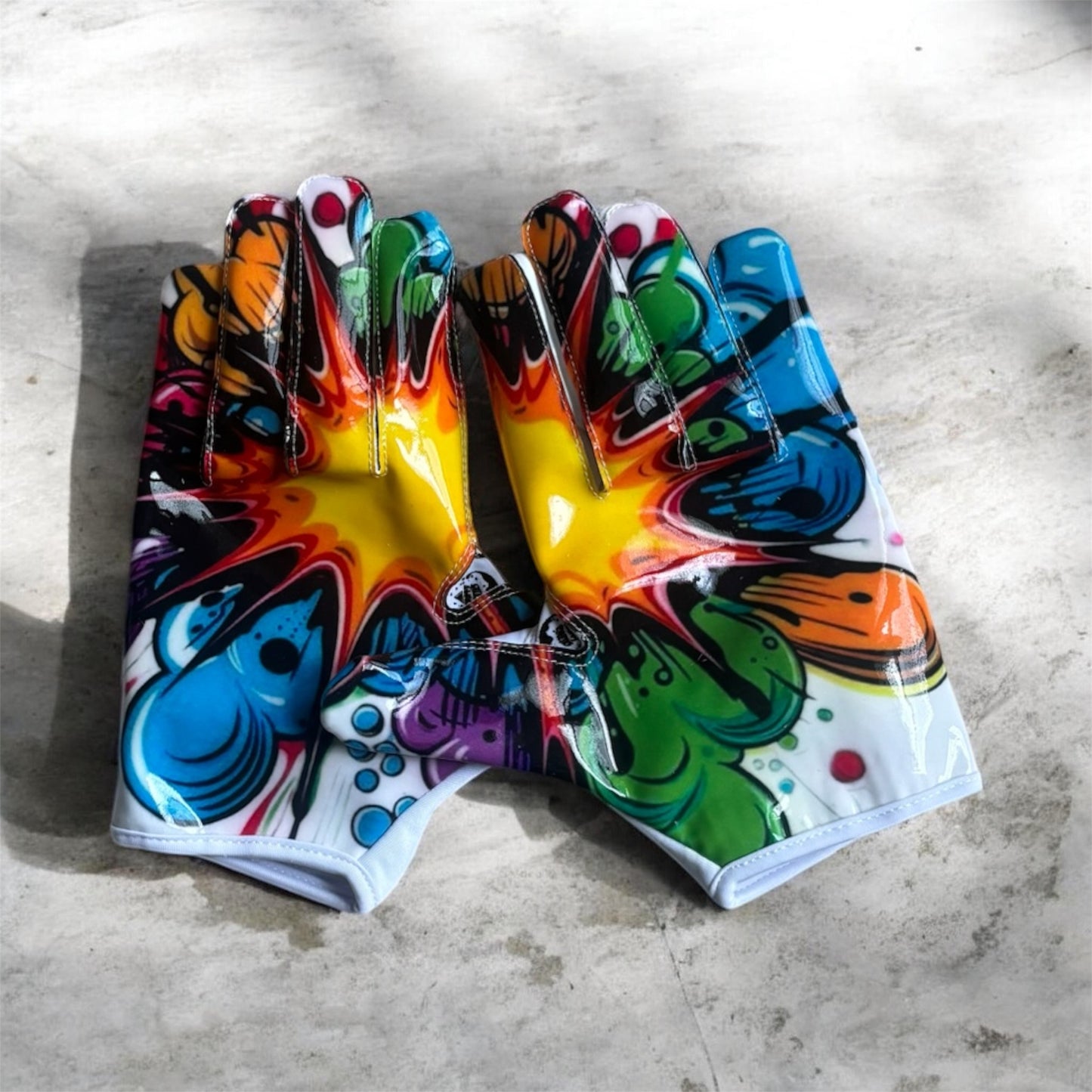 ™️Drippy color splash gloves/ White