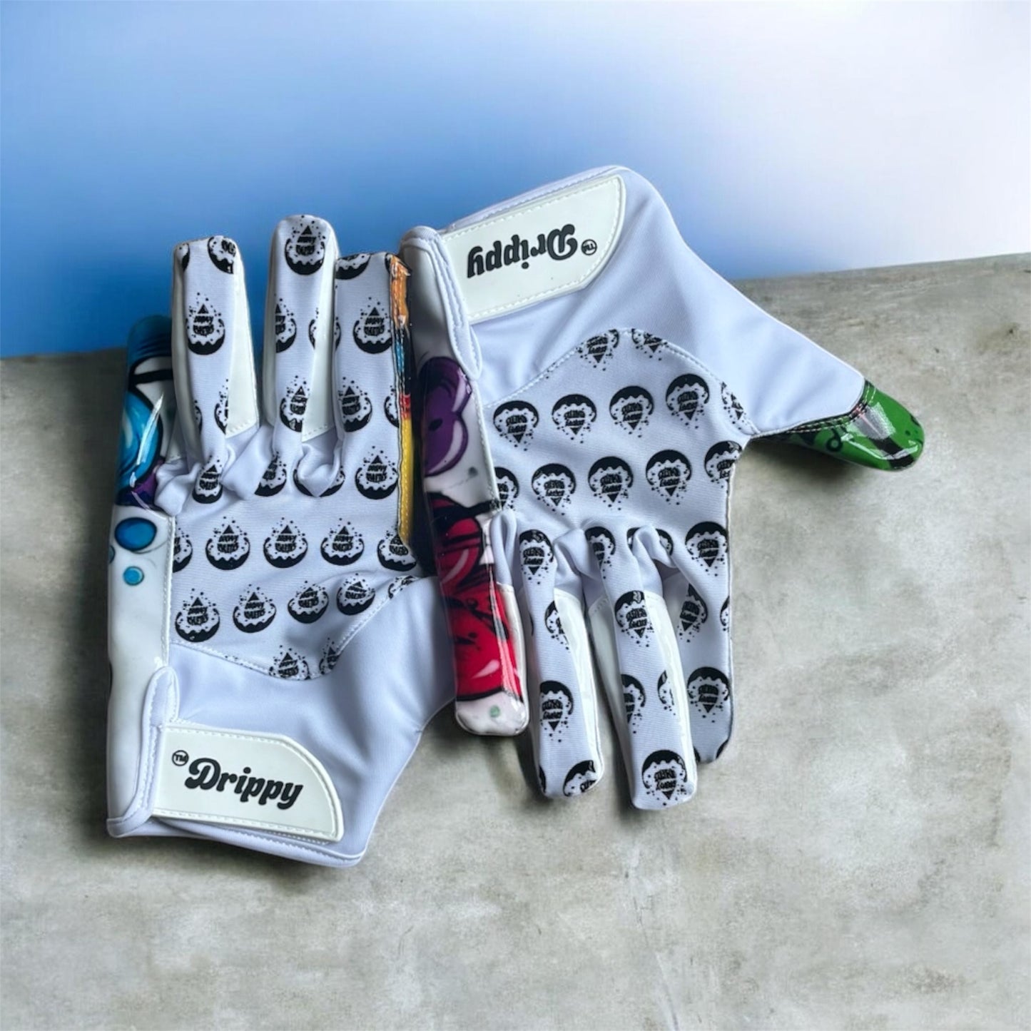 ™️Drippy color splash gloves/ White